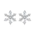 Elegante 925 Sterling Silber Schneeflocken Ohrstecker mit funkelnden Zirkoniasteinen - Schneeflocken-Ohrringe (BSE1132)
