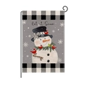 Double-sided Christmas garden flag with snowman, red birds and Let It Snow text - Snowman and Cardinal-Let it Snow