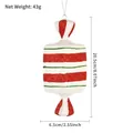 Christmas candy hanging ornament in red white green stripes with glitter finish 20cm - 20cm Red White Green Square Stripe