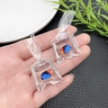 Creative fish in a water bag resin earrings featuring blue and orange clownfish - Blue and Orange Small Fish