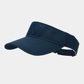 Detail of dark blue sun visor showing durable twill cotton fabric and curved brim - Adjustable / Aqua