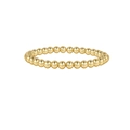Detail shot of minimalist 14k gold hematite beaded ring with polished metallic finish - 6MM Gold Single