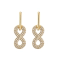 Orecchini a perno a forma di cuore infinito placcati in oro con cristalli lucidi - Orecchini a Bottone Infinito in Zircone Bianco Oro