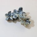 Elegant grey-blue and beige marble pattern triple flower hair claw clip for women - #13abs Ink Brown - Three Flowers / Bulk (No Packaging)