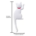 Weißer Cartoon-Katzen-Kühlschrankmagnet-Haken mit rotem Halsband, Größe 14,3 x 5,2 cm - Weiß
