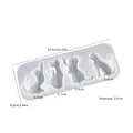 White silicone mold for Halloween cat resin pendants with four diverse feline shapes - No.2 Quicksand Cat Mold