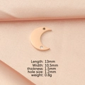Detalles de colgante de luna en oro rosa con circón, 13x10,5mm para bisutería DIY - Oro rosa