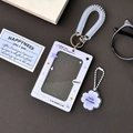 Lila Glitzer Acryl Fotokartenhalter Set mit Federseil und Wolken Anhänger - Lila