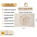 Extra large 60x80cm silicone pastry mat with thickness scale and cute cat design - Extra Large (60x80cm)
