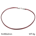45cm red braided wax rope necklace with silver lobster clasp 2mm width for pendants - Red Leather Rope with Silver Clasp (KN201952-Z)