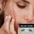 Tatouage éphémère doré pailleté avec étoiles pour maquillage de fête et festival - Autocollant De Tatouage En Feuille D'or N° 24