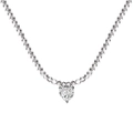 S925 silver necklace with sparkling heart-shaped crystal pendant and faceted bead chain - 925 Silver / White Gold White Heart (DY190990)