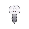 Épinglette en émail avec dent blanche souriante sur une base de vis grise - Style Vis d'Implant Dentaire (XZ8310)