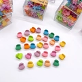 Mini multi-color heart and flower shaped plastic hair clips for baby girls - 3# Colorful Heart Style (36Pcs Boxed)