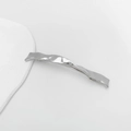Irregular silver alloy hair clip with wave design and glossy metallic finish - Silver Wrinkled