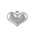 Polierter silberner herzförmiger Anhänger aus Edelstahl für DIY-Schmuck Halsketten - Stahlfarbe 12*11mm (KLJ4963-Z)