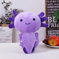 Plush purple axolotl stuffed toy animal in a sitting pose for home decoration - Purple