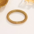 Twisted cable cuff bracelet in gold finish with unique spiral metal texture - Gold Style 2 (02金色)