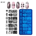 Rectangle nail art stamping plate BC-02 with mandala and gothic lace pattern designs - Gothic Mandala Style (BC-02)