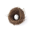 Handgefertigtes Vogelnnest aus braunen Zweigen mit gesprenkeltem Ei für Heimdekoration - Mini Vogelnest und Ei