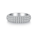 Anello eternity in argento 925 con pavé di pietre di zirconia a più file brillanti - US 5 / Argento