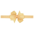 Infant ribbon fishtail bow headband in soft apricot color with high elastic band - Bright Yellow