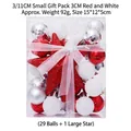30-piece Christmas tree ornament set with red and white balls and star in gift box - 3CM (30 Pieces Set) / Red White