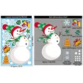 Stickers de Noël avec bonhomme de neige et sapin, planche de stickers de 30x20cm - BQ166 Bonhomme de Neige de Noël