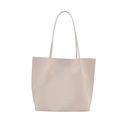 Borsa tote minimalista in pelle intrecciata color crema con grande capacità da donna - Bianco