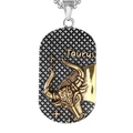 Two-tone stainless steel Taurus zodiac pendant necklace with gold bull relief - Taurus