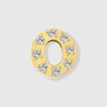 Golden micro-pave rhinestone letter O pendant for DIY jewelry and necklaces - Letter O-Gold