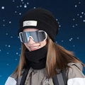 Winter thermal set featuring black fleece beanie and neck warmer with Sport patch - Black (8668)