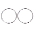 Grandes créoles argentées polies au design circulaire minimaliste et chic pour femme - Anneau ultra-fin / Créole Fine Argent (10457)