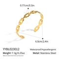 Golden stainless steel chain cuff bracelet with hypoallergenic and waterproof finish - Flat Rolo Chain (YYBL023012)