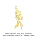 Golden double-headed snake pendant in stainless steel for DIY jewelry making - Double Snake-Gold (LA910)