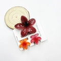 Plumeria hair claw clip set with deep red, pink, and orange marble finish resin flowers - Mixed Color Set #19 (includes Cards)