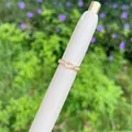 18K gold plated belt buckle ring with rectangular zircon stones on white holder - Belt Buckle Shape Style