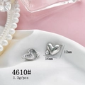 Silver heart padlock charms with crystals and pearls for DIY jewelry making 16x12mm - 4610# Silver Rhinestone Heart