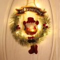 Beleuchteter Weihnachtskranz mit Weihnachtsmann-Puppe und Merry Christmas Schild - Einzelner Weihnachtsmann Kranz - Mit Licht