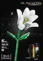 DIY white lily flower building block set with 38 pieces for home decoration - White Lily 260-24 / 38pcs/Color Box