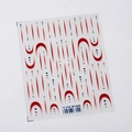 Stickers ongles 5D avec lignes rouges de griffes de chat et points noirs, modèle TS-3768 - Style de Ligne de Sang de Patte de Chat (TS-3768)