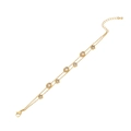 Double-layered gold chain bracelet with star and oval crystal charms for women - Star and Oval Charm Style (4#)
