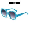 Occhiali da sole squadrati blu cielo con lenti sfumate grigie e design ondulato chic - Blu Lago