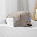 Dettaglio del cappellino per bambini con rete traspirante e cordino nero regolabile - 52cm (2-5 Anni) / Cachi