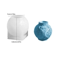 Spherical silicone mold with snowflake relief and blue peony candle variant - Peace and Love Peony Emboss (Peony)