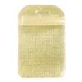 Detailed view of golden mesh texture and resealable zipper on the packaging bag - 7*11cm / Gold