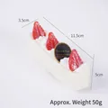 Squeeze PU artificial cake slice toy with white cream and fresh strawberry toppings - PU Strawberry Cake