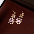 Earrings (Silver Earring Post) Gold-Pink