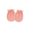 Soft pink knit cotton newborn anti-scratch mittens with ruffled elastic cuffs - Shrimp Pink (Elastic Anti-Scratch Mittens)