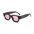 Vintage-Sonnenbrille mit dickem schwarzem Rahmen und rosa Gläsern für trendigen Look - Schwarzer Rahmen Rosa Gläser